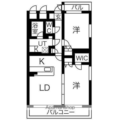 フェリーチェⅡ(2LDK/3階)の間取り写真