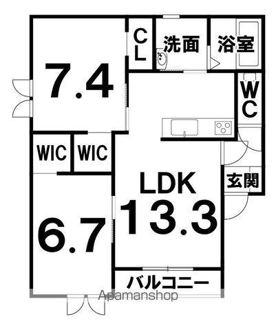 HOME.TOWN白樺(2LDK/2階)の間取り写真