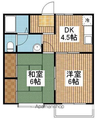 カーサヴェルデ(2K/2階)の間取り写真