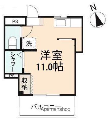 花園ハイツ(ワンルーム/3階)の間取り写真