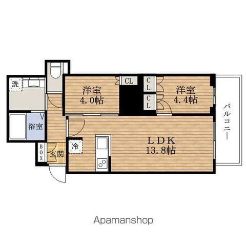 RJR堺筋本町TOWER(2LDK/14階)の間取り写真