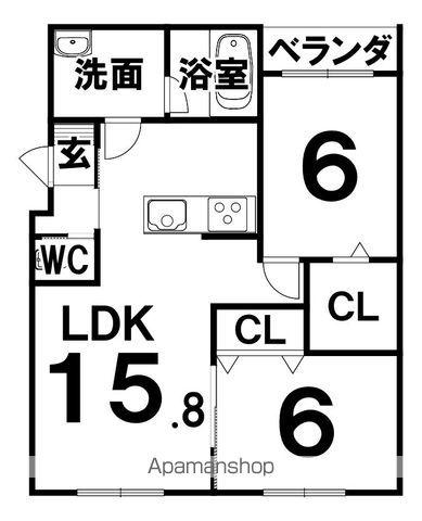 西6南29MS(2LDK/2階)の間取り写真