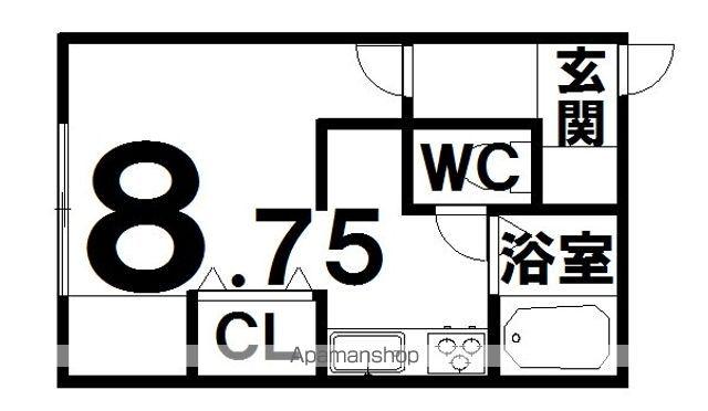 マンションOFF(1K/2階)の間取り写真