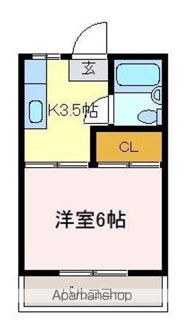 ルネサンス(1K/2階)の間取り写真