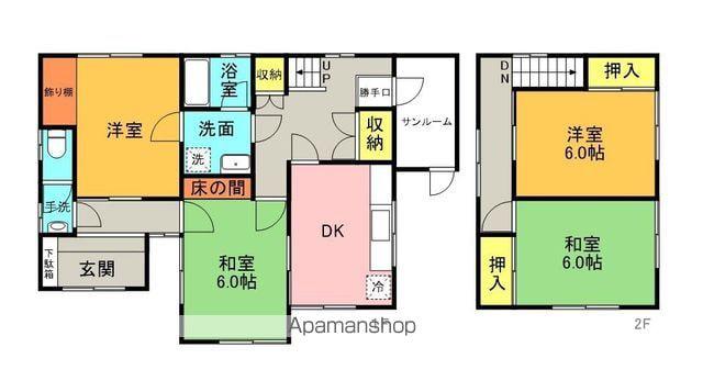 高徳線 佐古駅 徒歩14分 2階建 築51年(4DK)の間取り写真
