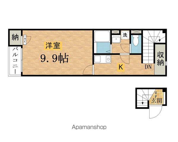 レオネクストからん(1K/2階)の間取り写真