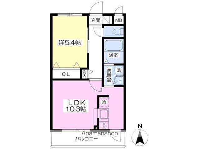 グリーンマンション愛子中央(1LDK/2階)の間取り写真