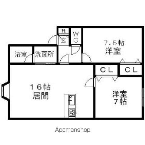 プラーグレスⅠ(2LDK/3階)の間取り写真