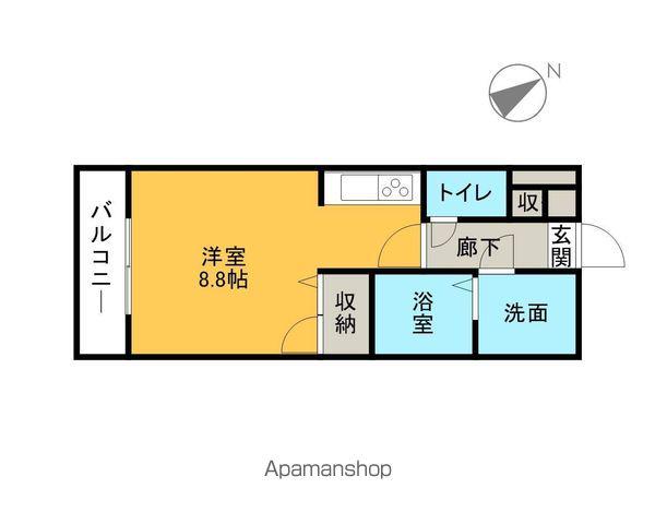 クレスト万田(ワンルーム/2階)の間取り写真