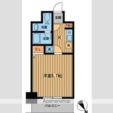 プライムアーバン門前仲町(1K/9階)の間取り写真