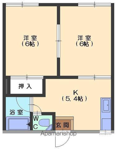 COSMOS N&T 1 B棟(2K/2階)の間取り写真