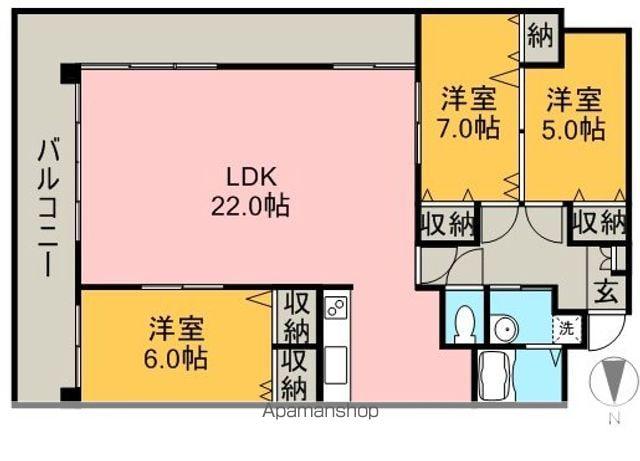 ベルレジョン(3LDK/4階)の間取り写真
