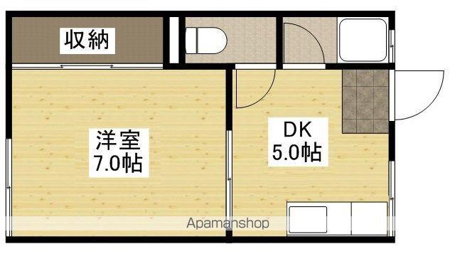 六本松アパート(1DK/2階)の間取り写真