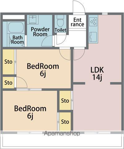 スミタスヴィレッジ藍住(2LDK/3階)の間取り写真