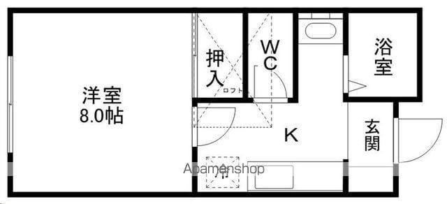 スカイハイツ北山(1K/1階)の間取り写真