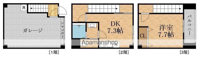 東淀川ガレージハウス(1DK)の間取り写真