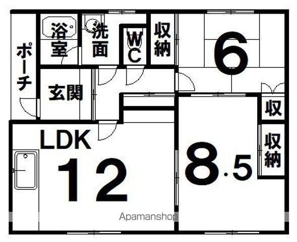 根室本線 柏林台駅 徒歩35分 1階建 築41年(2LDK)の間取り写真