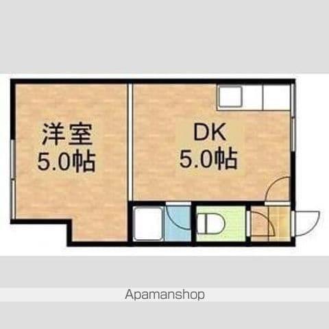 北誉ハウス(1DK/2階)の間取り写真