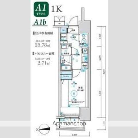 MAXIV八王子TRE(1K/11階)の間取り写真
