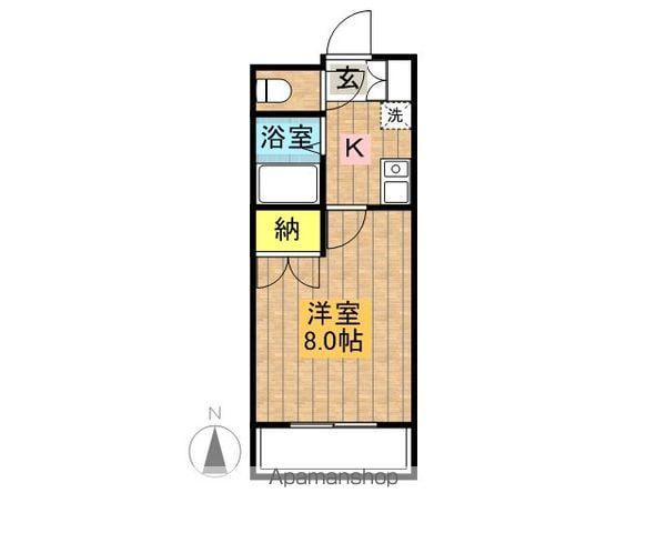 リバーエイト南分(1K/1階)の間取り写真