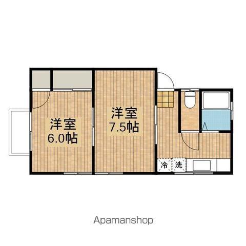 コーポアイタ(2K/2階)の間取り写真