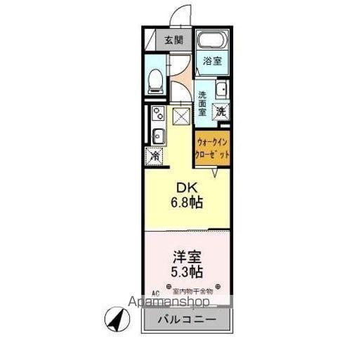 ポルトセレーノ(1DK/1階)の間取り写真