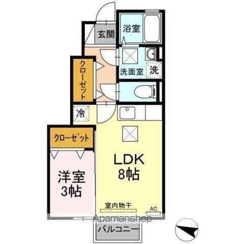 カーサ・ソレアダⅡ(1LDK/1階)の間取り写真