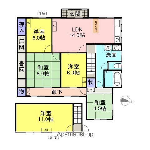 東北本線 福島駅(福島) バス乗車時間:53分 済生会川俣病院前バス停で下車 徒歩5分 2階建 築64年(5LDK)の間取り写真