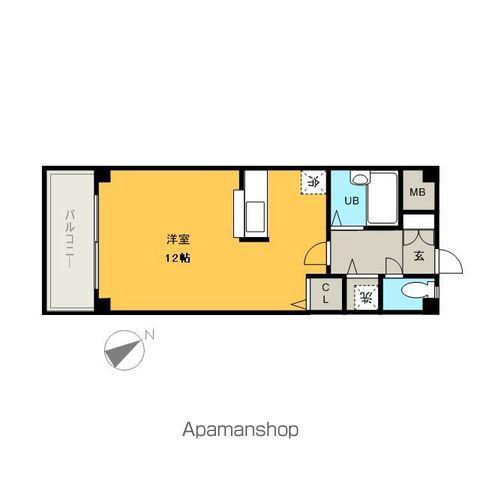 アザレアハイツ江撝(ワンルーム/1階)の間取り写真