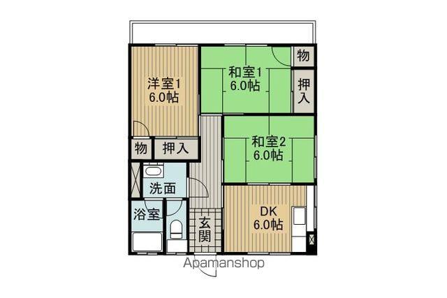 ハイツタカノ1号棟(3DK/2階)の間取り写真