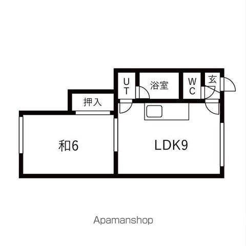 ミドルコーポ(1DK/1階)の間取り写真