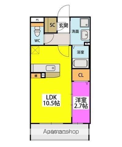 RAY GRAYD SHINONOME(1LDK/3階)の間取り写真