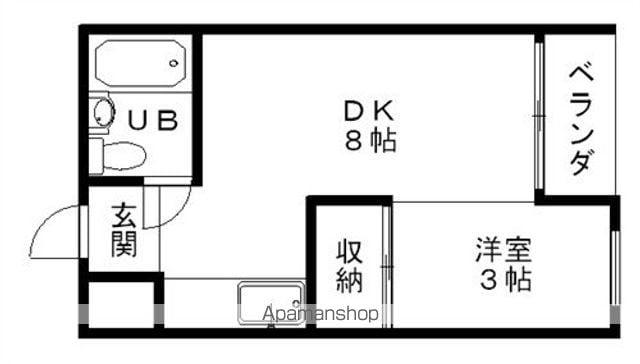 第一恒陽マンション(1DK/2階)の間取り写真