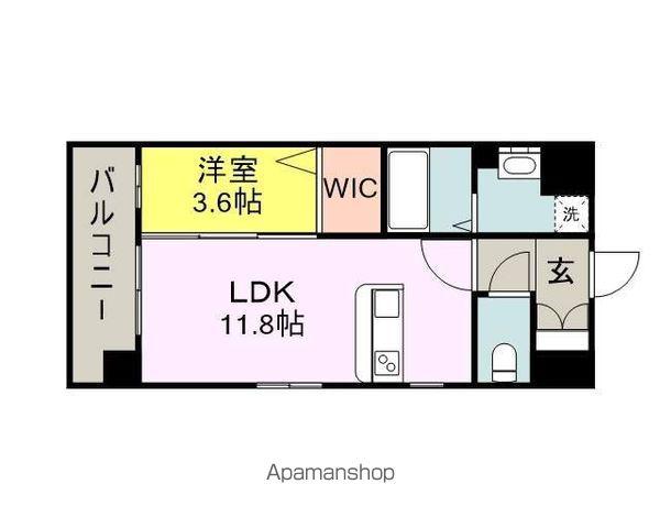 PROUDⅡ花畑(1LDK/2階)の間取り写真