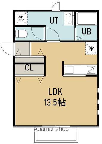 アンビション宮前(1K/2階)の間取り写真