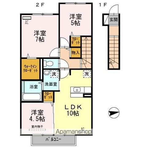 コーラルヴィラ松島Ⅱ(3LDK/2階)の間取り写真