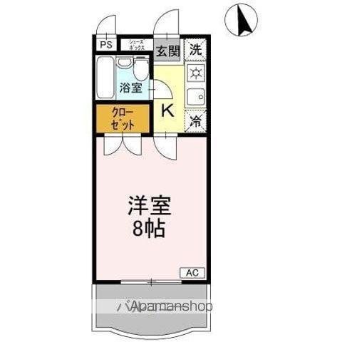 サンハイツ沖浜(1K/4階)の間取り写真