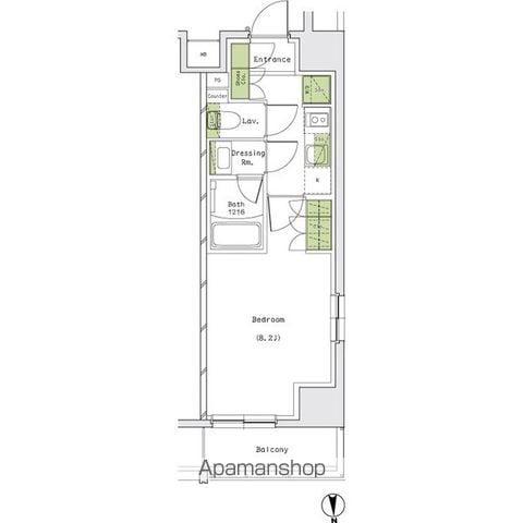 ザ・パークハビオ名古屋松原(1K/11階)の間取り写真