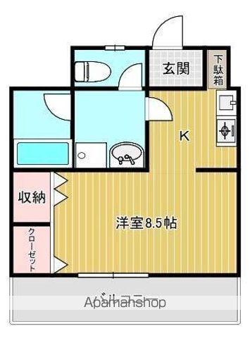 リモージュ(1K/1階)の間取り写真