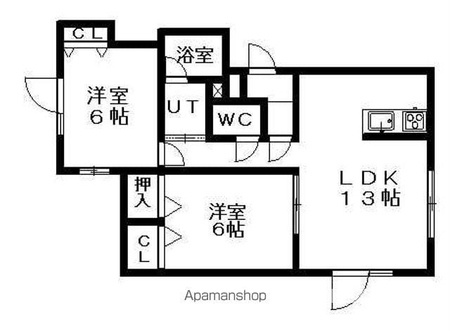 ヴィール(2LDK/1階)の間取り写真