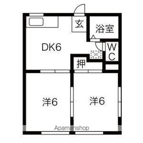 フォーブル金森 B棟(2DK/2階)の間取り写真