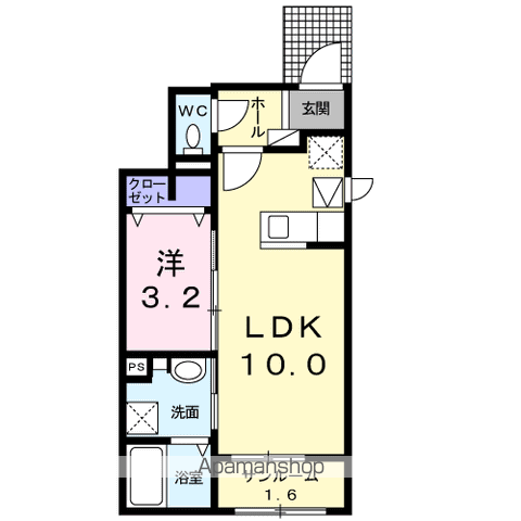 ライラック船木Ⅱ(1LDK/1階)の間取り写真