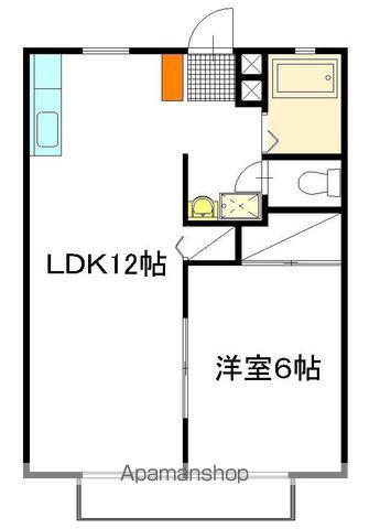 ハイツ沙羅 B棟(1LDK/2階)の間取り写真