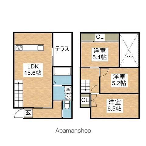 セラヴィ粕屋(3LDK/1階)の間取り写真