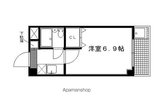ルミエール末広(1K/4階)の間取り写真