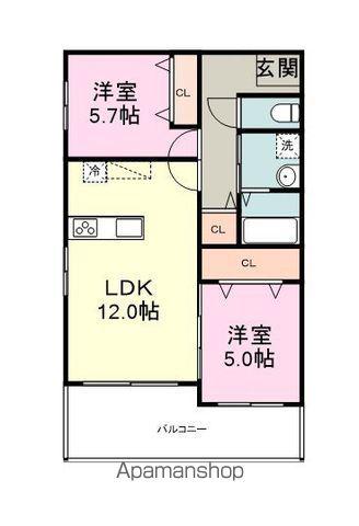 PHOENIX福津BAYSIDE(2LDK/5階)の間取り写真