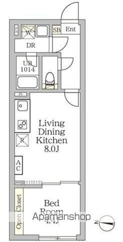 AGLAIA 新宿西落合(1LDK/1階)の間取り写真