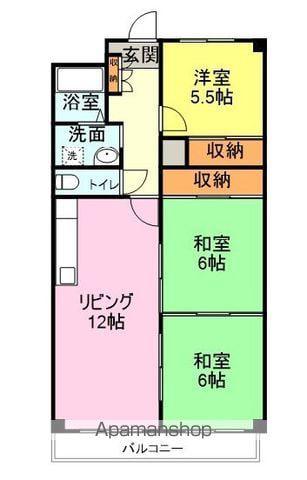 レトゥールビヨン山の田Ⅲ(3LDK/3階)の間取り写真