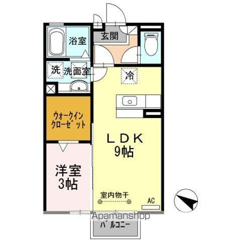 ラヴリィ・パートナー A/B(1LDK/1階)の間取り写真