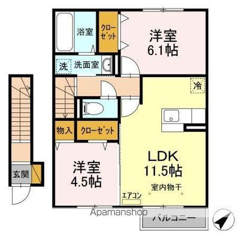 ル・ボア(2LDK/2階)の間取り写真